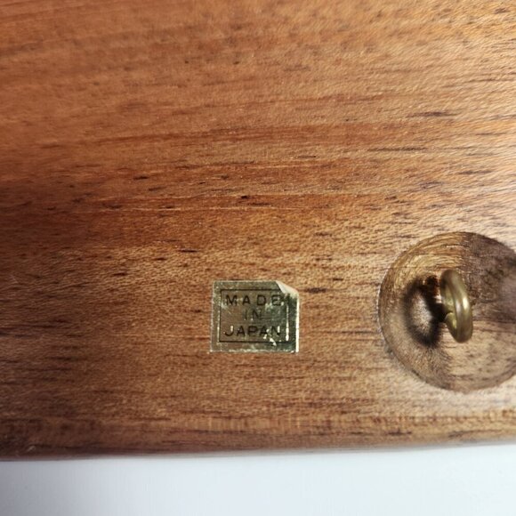 Charcuterie Cheese Board Tray with Ceramic Tile in the Center Vintage 70s Japan - Picture 10 of 11